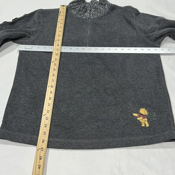 The Disney Store Sweater Womens Dark Gray 1/4 Zip Winnie The Pooh Fleece Medium - Picture 8 of 8